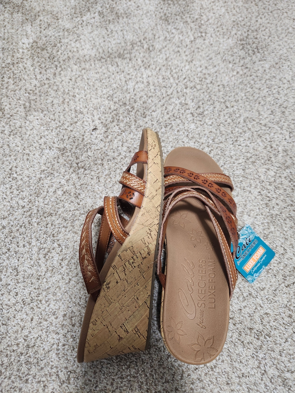 Skechers Brown Multi-Strap Luxe Foam Sandal - Picture 2 of 4